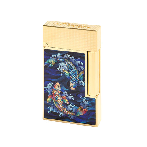 S.T. Dupont Line 2 Koi With Yellow Gold Lighter  St Dupont