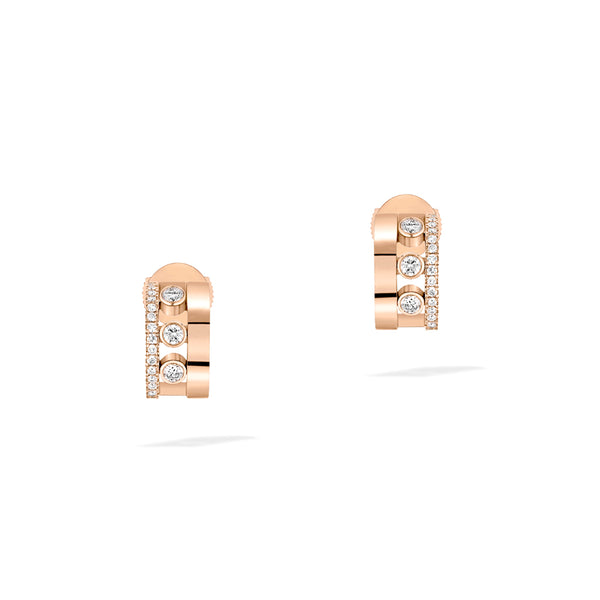 Messika Move Romane Mini Hoops Rose Gold Diamond Earrings 07178