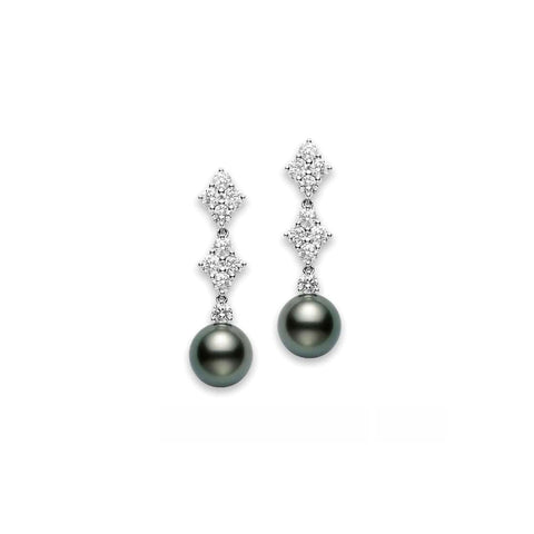 Mikimoto Black South Sea Cultured Pearl Earrings  Mikimoto