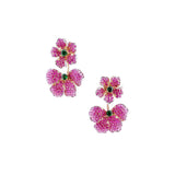 Ruby and Pink Sapphire Flower Earrings  CH Collection