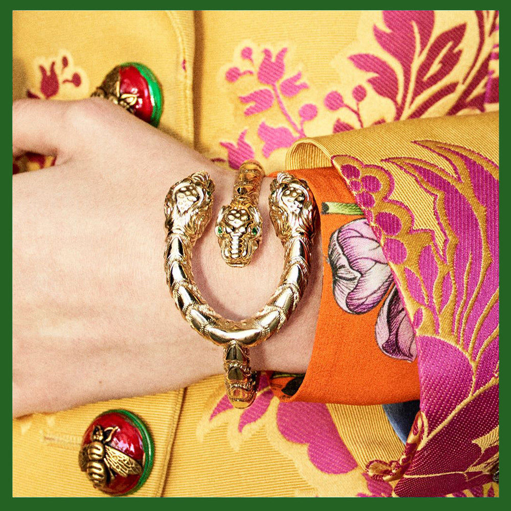 Discover Gucci Triple Tiger Dionysus Cuff Bracelet