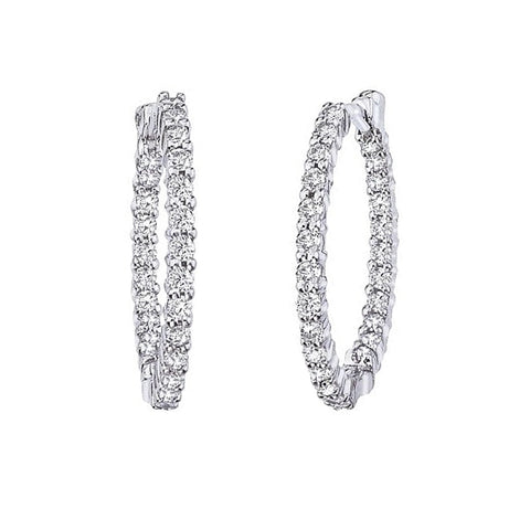 Roberto Coin Diamond Hoop Earrings  Roberto Coin