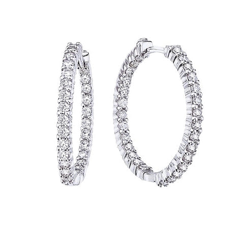 Roberto Coin Diamond Hoop Earrings  Roberto Coin