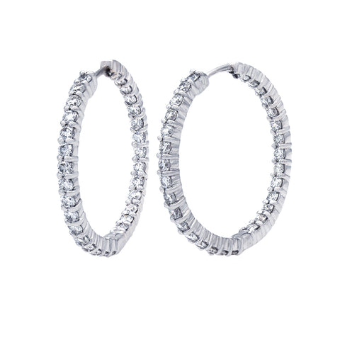 Roberto Coin Diamond Hoop Earrings  Roberto Coin