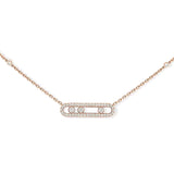 Messika Baby Move Pavé Pink Gold Diamond Necklace  Messika