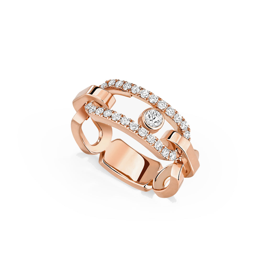 Messika Move Link Pink Gold Diamond Ring  Messika