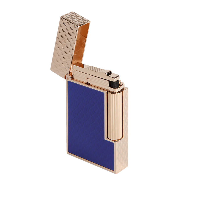 St Dupont Line 2 Blue and Pink Gold Dragon Scales Lighter