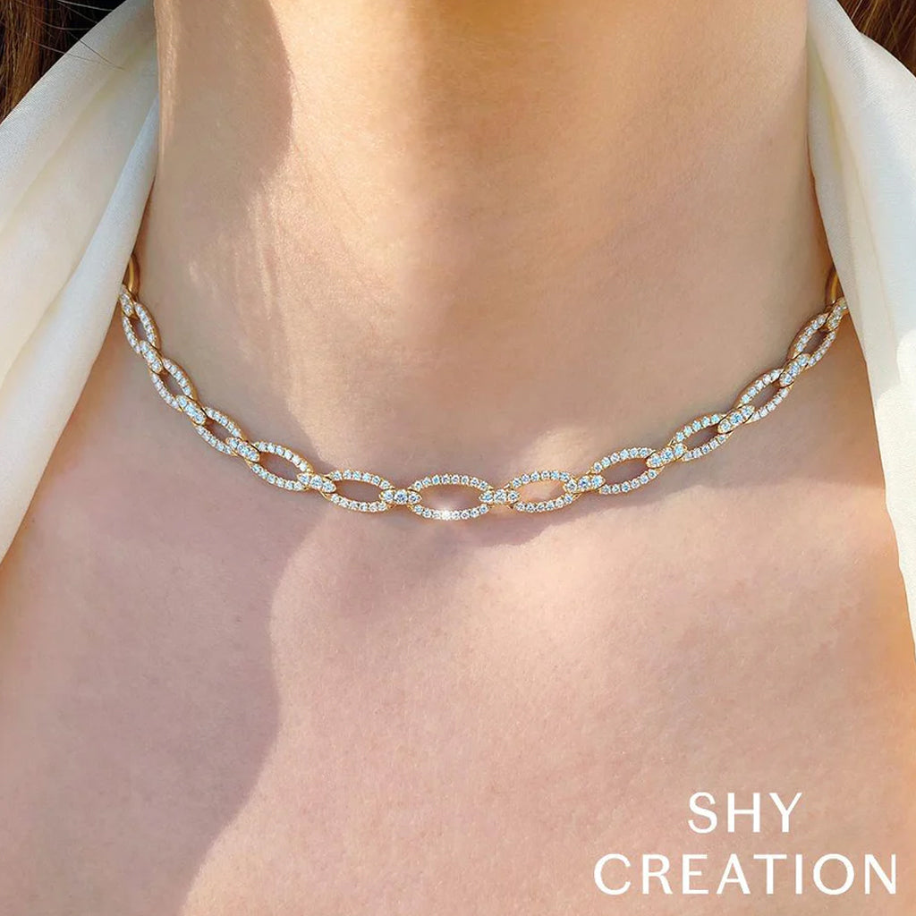 Shy Creation Kate 2.53 Ct. Diamond Link Necklace  Shy Creation