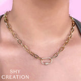 Shy Creation Kate 0.23 Ct. Diamond Paper Clip Link Necklace  Shy Creation