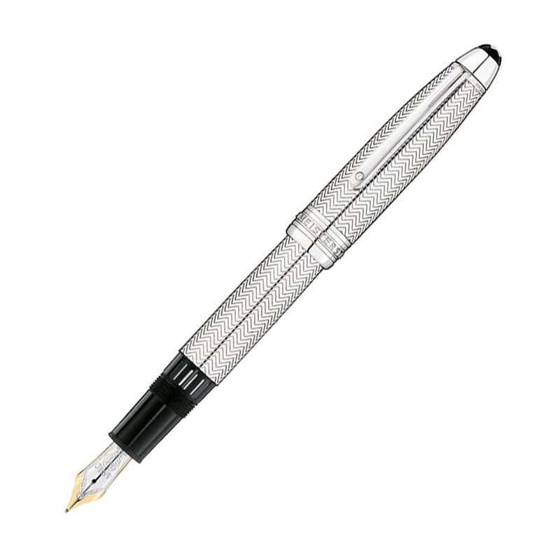 MontBlanc Meisterstuck Solitaire Silver Barley Fountain Pen