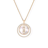 Messika Lucky Move MM Rose Gold Diamond Necklace in White Mother-of-Pearl - 10834-PG  Messika