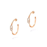 Messika Move Uno Small Hoop Earrings Pink Gold Diamond Earrings  Messika