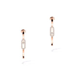 Messika Move Uno Small Hoop Earrings Pink Gold Diamond Earrings  Messika