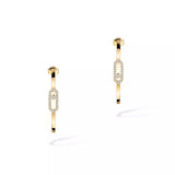 Messika Move Uno Small Hoop Earrings Yellow Gold Diamond Earrings  Messika