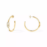 Messika Move Uno Small Hoop Earrings Yellow Gold Diamond Earrings  Messika