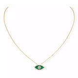 Messika Lucky Eye Malachite Yellow Gold Diamond Necklace  Messika