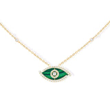 Messika Lucky Eye Malachite Yellow Gold Diamond Necklace  Messika