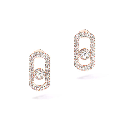 Messika So Move Pavé Pink Gold Diamond Earrings  Messika