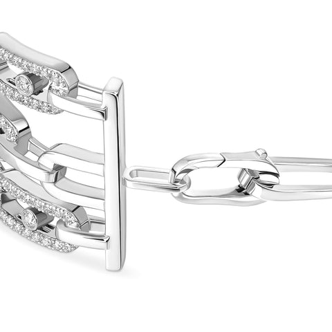 Messika Move Link 3-row Cuff White Gold Diamond Bracelet  Messika
