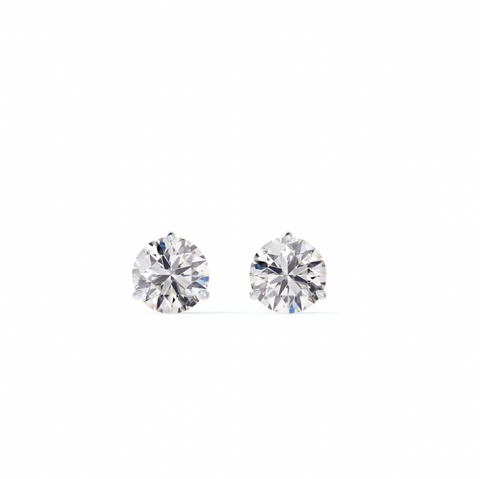 De Beers Forevermark Classic Three Prong Diamond Stud Earrings Forevermark