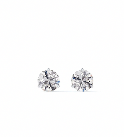 De Beers Forevermark Classic Three Prong Diamond Stud Earrings - 2 Carat Forevermark