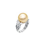 Golden South Sea Pearl Diamond Ring