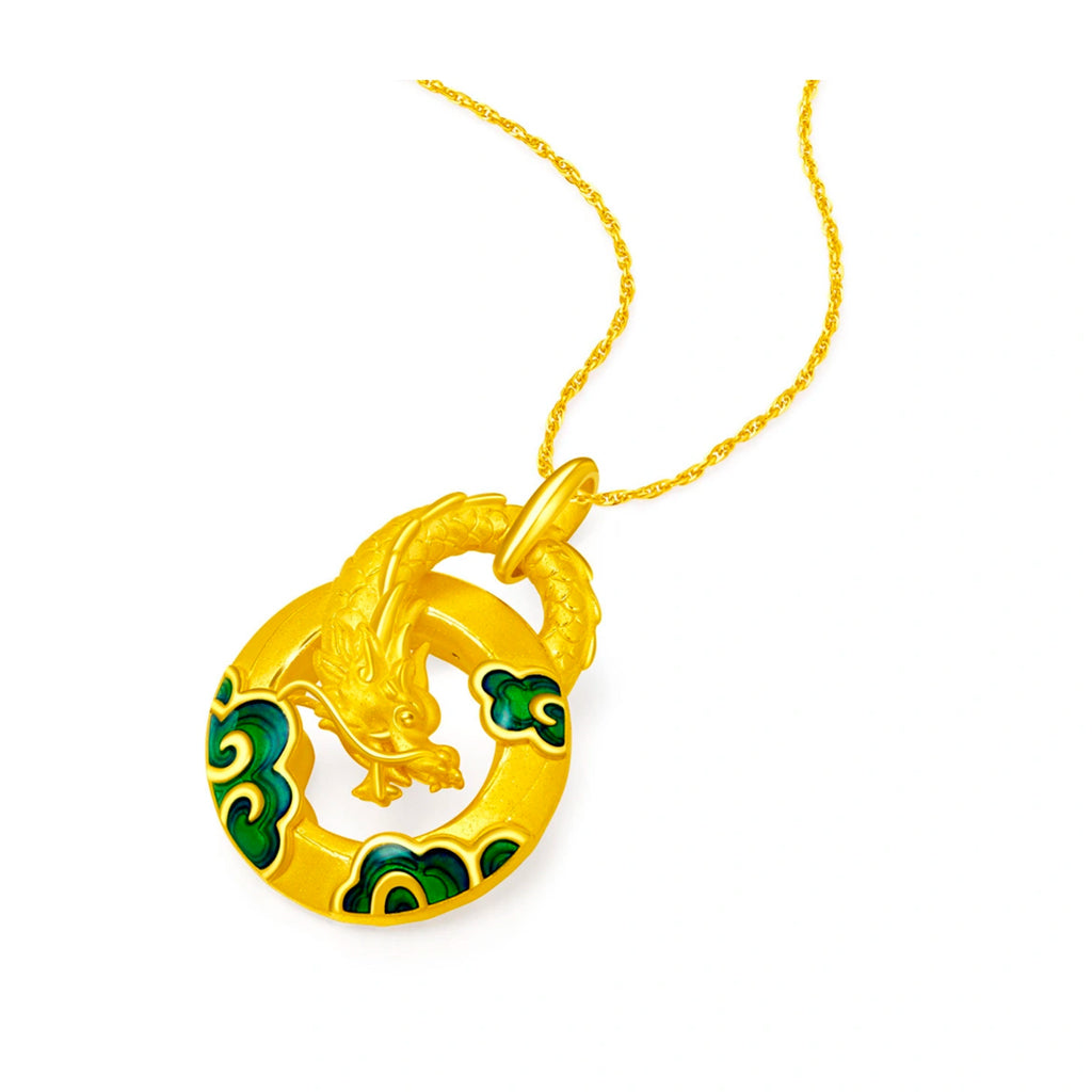24k Gold Year of the Dragon Gold Pendant  Chong Hing Jewelers