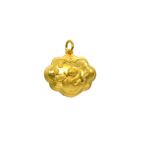 24K Gold Year of the Snake Baby Locket Pendant