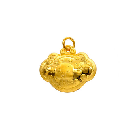 24K Gold Year of the Snake Baby Locket Pendant