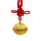 24K Gold Year of the Snake Fu Lock Necklace