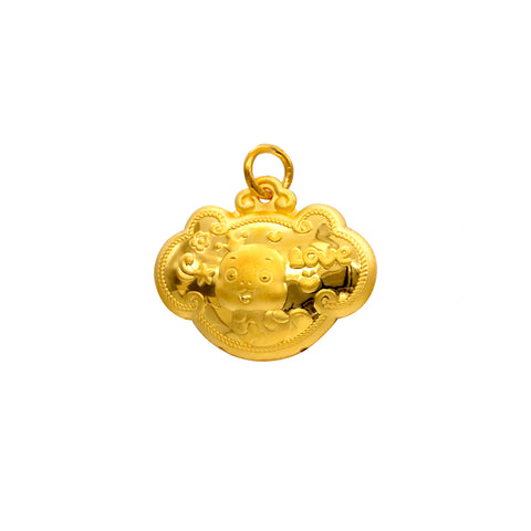 24K Gold Year of the Snake Baby Locket Pendant Chong Hing Jewelers