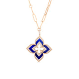 Roberto Coin Venetian Princess Diamond & Lapis Flower Necklace  Roberto Coin