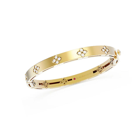 Roberto Coin 18K Gold Love in Verona Medium Width Diamond Accent Bangle  Roberto Coin