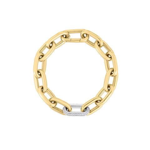 Roberto Coin 18K Yellow/White Designer Gold & Diamond Chunky Paperclip Bracelet  Roberto Coin