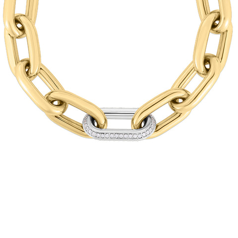 Roberto Coin 18K Yellow/White Designer Gold & Diamond Chunky Paperclip Bracelet  Roberto Coin