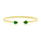 Shy Creation Corelli 1.21CT Emerald Pear Bezel Bangle