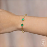 Shy Creation Corelli 1.21CT Emerald Pear Bezel Bangle