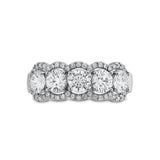Hearts On Fire Halo 18KW 5 Stone Diamond Band
