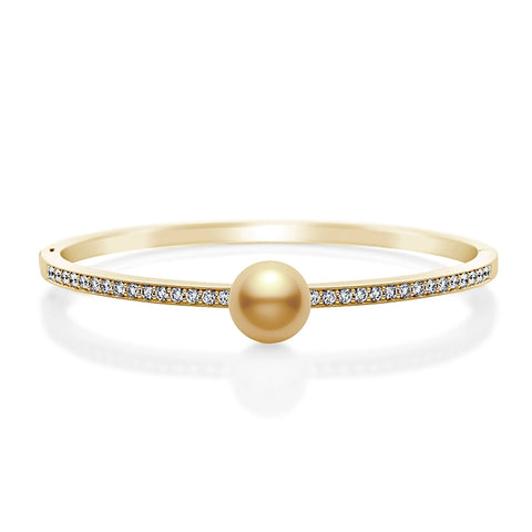 Mikimoto Logo Collection Golden South Sea Cultured Pearl and Diamond Bracelet