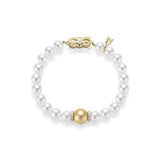 Mikimoto Fusion Akoya and Golden South Sea Cultured Pearl Bracelet With Diamond Rondelles