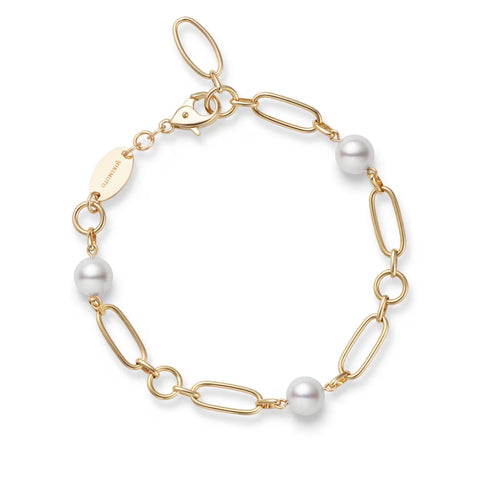 Mikimoto Akoya Pearl M Code Chain Bracelet