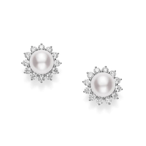 Mikimoto Classic Elegance A+ Akoya Pearl Diamond Studs
