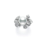 Mikimoto White South Sea Cultured Pearl and Diamond Fortune Leaves Ring  Mikimoto