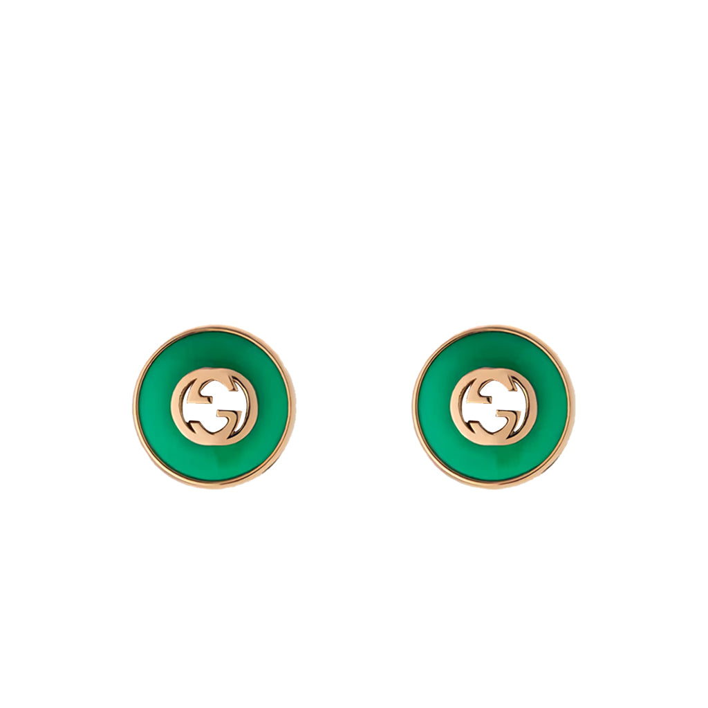Gucci Interlocking 18K Stud Earrings - YBD78655400200U