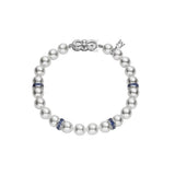Mikimoto Ocean Akoya Cultured Pearl Bracelet with Sapphire Rondelles in 18K White Gold