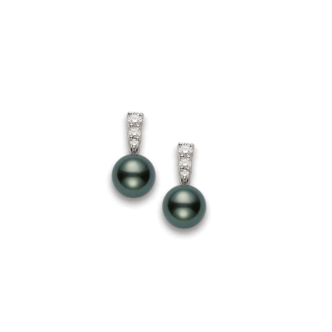 Mikimoto Morning Dew Black South Sea Cultured Pearl Earrings