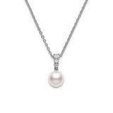 Mikimoto Morning Dew Akoya Pearl Diamond Necklace  Mikimoto