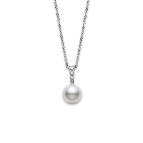 Mikimoto Morning Dew White South Sea Pearl Diamond Necklace