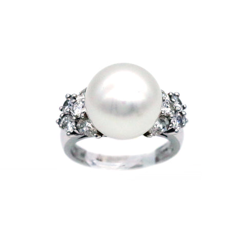 White South Sea Pearl Diamond Ring CH Collection