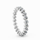 Serafino Consoli Ring Multi Size 3 Rows Full 2 Points White Gold White Diamonds